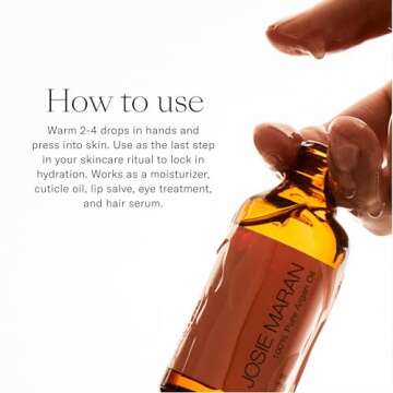 Josie Maran Pure Argan Oil - Hydrating Argan Oil for Hair, Skin & Nails - Everyday Oil Made With Vit...
