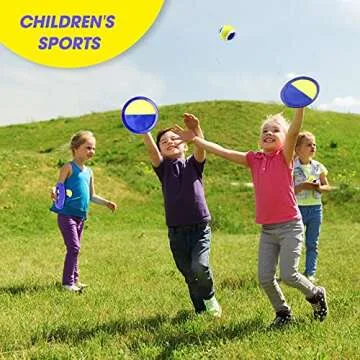 trassi Toss and Catch Ball Set with 6 Paddle,3 Balls and1 Storage Bag,Suitable for Camping Games,Beach Toys,Backyard Games,Sports for Kids,Adults and Families.