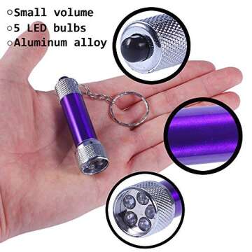 Antner 18pcs Mini Flashlights Keychain 5 Bulbs LED Keychain Toy for Kids Party Favors, Camping, Trav...