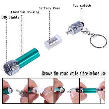 Antner Mini Flashlights - Keychain 5 LED Light for Kids
