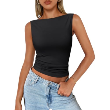 Trendy Queen Women Going Out Casual Tank Tops Spring Summer Basic Cute 2024 Sleeveless Shirt Y2K Fas...