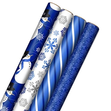 Image Arts Blue Christmas Wrapping Paper Set 120 sq ft