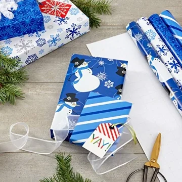 Image Arts Blue Christmas Wrapping Paper Set 120 sq ft
