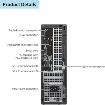 Dell Optiplex 7050 SFF Desktop | Core i5 | 8GB RAM | SSD | Renewed