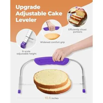 Kootek 253 Pcs Cake Decorating Kit, 12" Aluminum Alloy Cake Turntable, 48 Numbered Icing Tips, 3 Russian Piping Nozzles, Offset and Straight Spatulas, Cake Leveler, Pastry Bags Baking Supplies