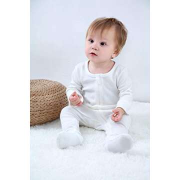 O2 BABY Baby Boys Girls Organic Cotton Zip Front Sleeper Pajamas, Footed Sleep 'n Play (6-12Months, ...