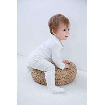 O2 BABY Organic Cotton Zip Front Sleeper Pajamas - Ivory