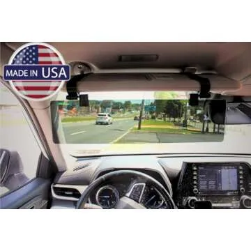 Glare Guard Polarized Sun Visor Extender - Anti-Glare Car Sun Visor, Universal, Adjustable - Blocks UV Rays 400, Gray, 14" x 3.25"