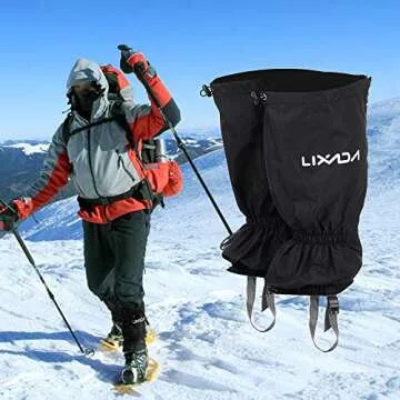 Lixada Waterproof Leg Gaiters for Outdoor Hiking Walking Climbing Hunting Snow Legging Gaiters Boot Shoe Covers(1 Pair)