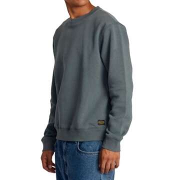 RVCA Men’s Fleece Crewneck - Relaxed Fit Comfort