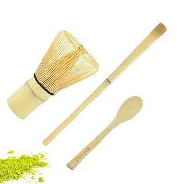 Matcha Green Tea Whisk Sets, Matcha Whisk, Traditional Scoop, Bamboo Spoon, The Perfect Set to Prepare a Traditional Cup of Matcha