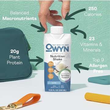 OWYN Only What You Need Vegan Complete Nutrition Protein Shake, 20g Plant Based Protein, 23 Vitamins...