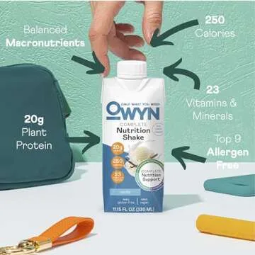 OWYN Only What You Need Vegan Complete Nutrition Protein Shake, 20g Plant Based Protein, 23 Vitamins...