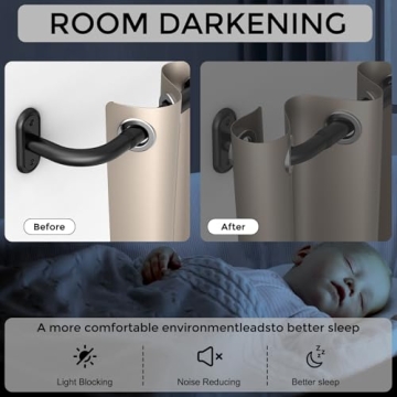 JRZOO Elegant Wrap Around Curtain Rods - 48 to 84 Inch Adjustable Heavy Duty Design