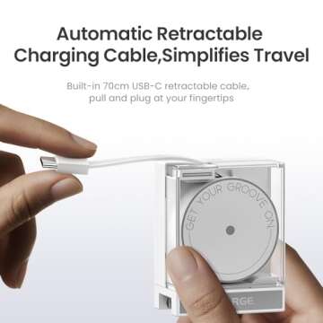 SHARGE Retractable 65W USB C Charger - Compact, Stylish, and Fast Charging