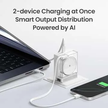 SHARGE Retractable 65W Charger with USB C Cable in White