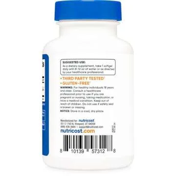 Nutricost Vitamin D3 10,000 IU - High Potency Softgels