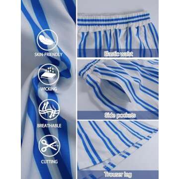 Yimoon Women's Striped Boxer Shorts Summer Casual Elastic Waist Pajama Bottoms Y2K Lounge Shorts