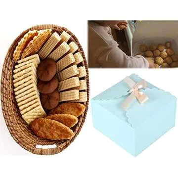 Chilly Gift Boxes, Set of 12 Decorative Treats Boxes, Cake, Cookies, Goodies, Candy and Handmade Bath Bombs Shower Soaps Gift Boxes for Christmas, Birthdays, Holidays, Weddings (Solid Color)