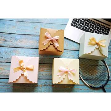 Chilly Gift Boxes, Set of 12 Decorative Treats Boxes, Cake, Cookies, Goodies, Candy and Handmade Bath Bombs Shower Soaps Gift Boxes for Christmas, Birthdays, Holidays, Weddings (Solid Color)