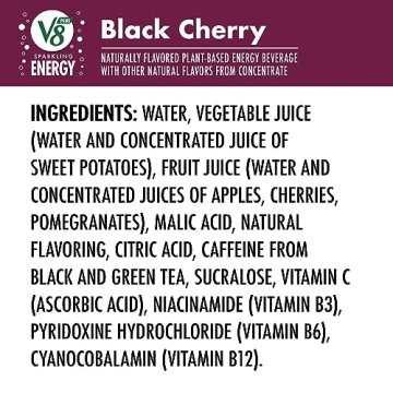 V8 Black Cherry Energy Drink, 4-Pack, 11.5 oz Cans