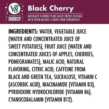 V8 Black Cherry Energy Drink, 4-Pack, 11.5 oz Cans
