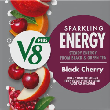 V8 Black Cherry Energy Drink, 4-Pack, 11.5 oz Cans
