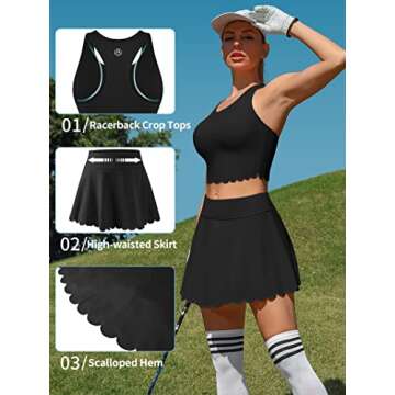 ATTRACO 2 Piece Tennis Dresses for Women Athletic Workout Dress with Shorts and Pockets