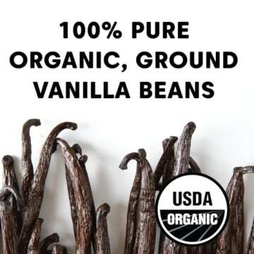 Wilderness Poets Pure Vanilla Powder - 100% Organic Ground Vanilla Beans - Tahitian Variety, Grade A...
