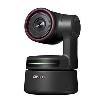 OBSBOT Tiny 4K PTZ Webcam HDR ½.8" Sensor Auto-Focus Dual Microphone AI-Tracking auto-framing Gesture Control for Teaching Live Streaming Video Meeting (4K)