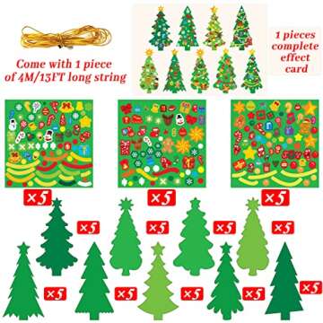 chiazllta 945Pcs DIY Christmas Tree Craft Kit Kids Holiday Art Making Craft with Stickers, Make Your...