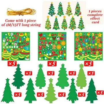 chiazllta 945Pcs DIY Christmas Tree Craft Kit Kids Holiday Art Making Craft with Stickers, Make Your...