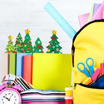 chiazllta 945Pcs DIY Christmas Tree Craft Kit Kids Holiday Art Making Craft with Stickers, Make Your Own Christmas Bookmark Xmas Party Favor Decoration Home Classroom Game Activities