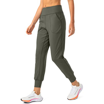 Soothfeel Women's Joggers with Zipper Pockets High Waisted Athletic Workout Yoga Pants Joggers for W...
