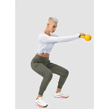 Soothfeel Women's Joggers with Zipper Pockets High Waisted Athletic Workout Yoga Pants Joggers for Women Regular (Army Green, Medium)