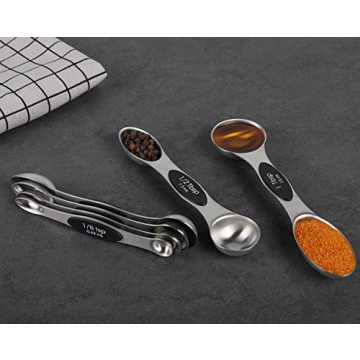 Magnetic Measuring Spoons Set of 6 Dual Sided Stainless Steel