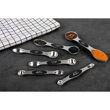 Magnetic Measuring Spoons Set of 6 Dual Sided Stainless Steel
