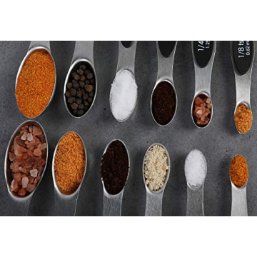 Magnetic Measuring Spoons Set of 6 Dual Sided Stainless Steel