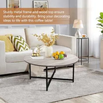 TOYSINTHEBOX Round Modern Coffee Table for Any Space