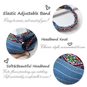 FIBO STEEL 15 Pcs Headbands for Women - Boho Knotted Yoga Hair Bands