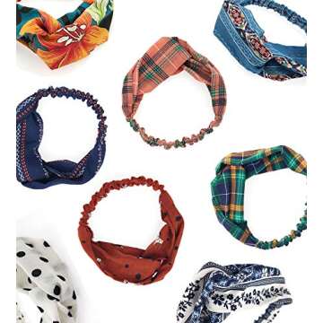 FIBO STEEL 15 Pcs Colorful Headbands for Women