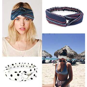 FIBO STEEL 15 Pcs Colorful Headbands for Women