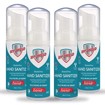 My-Shield Hand Sanitizer Foam 1.7 oz (4 Pack) - Alcohol Free, Aloe Vera Infused