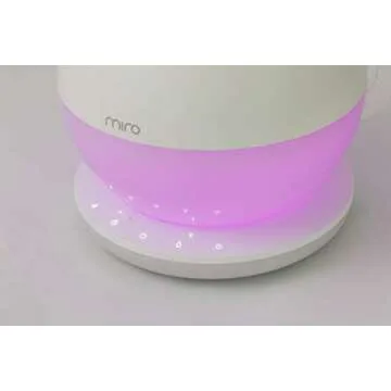 MIRO-NR08M Cream White Completely Washable Modular Sanitary Humidifier, Large Room, Easy to Clean, Easy to Use - Premium Cool-Mist Humidifier. Touch Control Colorful LEDs, Powerful humidification