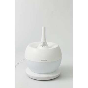 MIRO-NR08M Cream White Completely Washable Modular Sanitary Humidifier, Large Room, Easy to Clean, Easy to Use - Premium Cool-Mist Humidifier. Touch Control Colorful LEDs, Powerful humidification