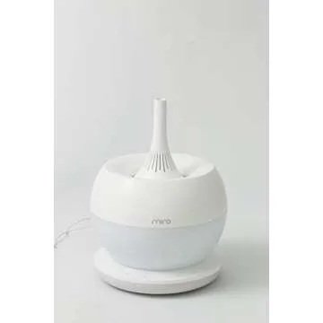 MIRO-NR08M Cream White Completely Washable Modular Sanitary Humidifier, Large Room, Easy to Clean, Easy to Use - Premium Cool-Mist Humidifier. Touch Control Colorful LEDs, Powerful humidification