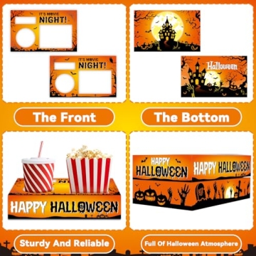 QOUBAI 50Pcs Halloween Movie Night Snack Trays for Parties