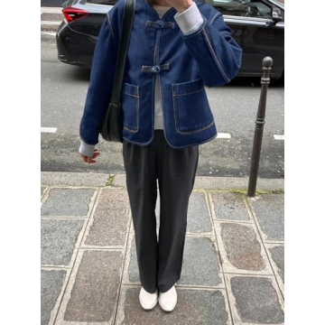 Cicy Bell Womens Lightweight Cropped Denim Jacket