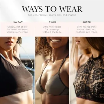 Nippies Non-Adhesive Bra Liner Nipple Covers for Women – Reusable Silicone No-Show Inserts Bra Pad Enhancements with Travel Box - Caramel