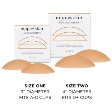 Nippies Non-Adhesive Bra Liner Nipple Covers for Women – Reusable Silicone No-Show Inserts Bra Pad Enhancements with Travel Box - Caramel